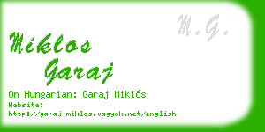 miklos garaj business card